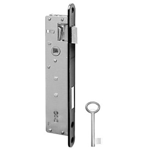 Zamek drzwiowy wąski 90/22  klucz/zapadka